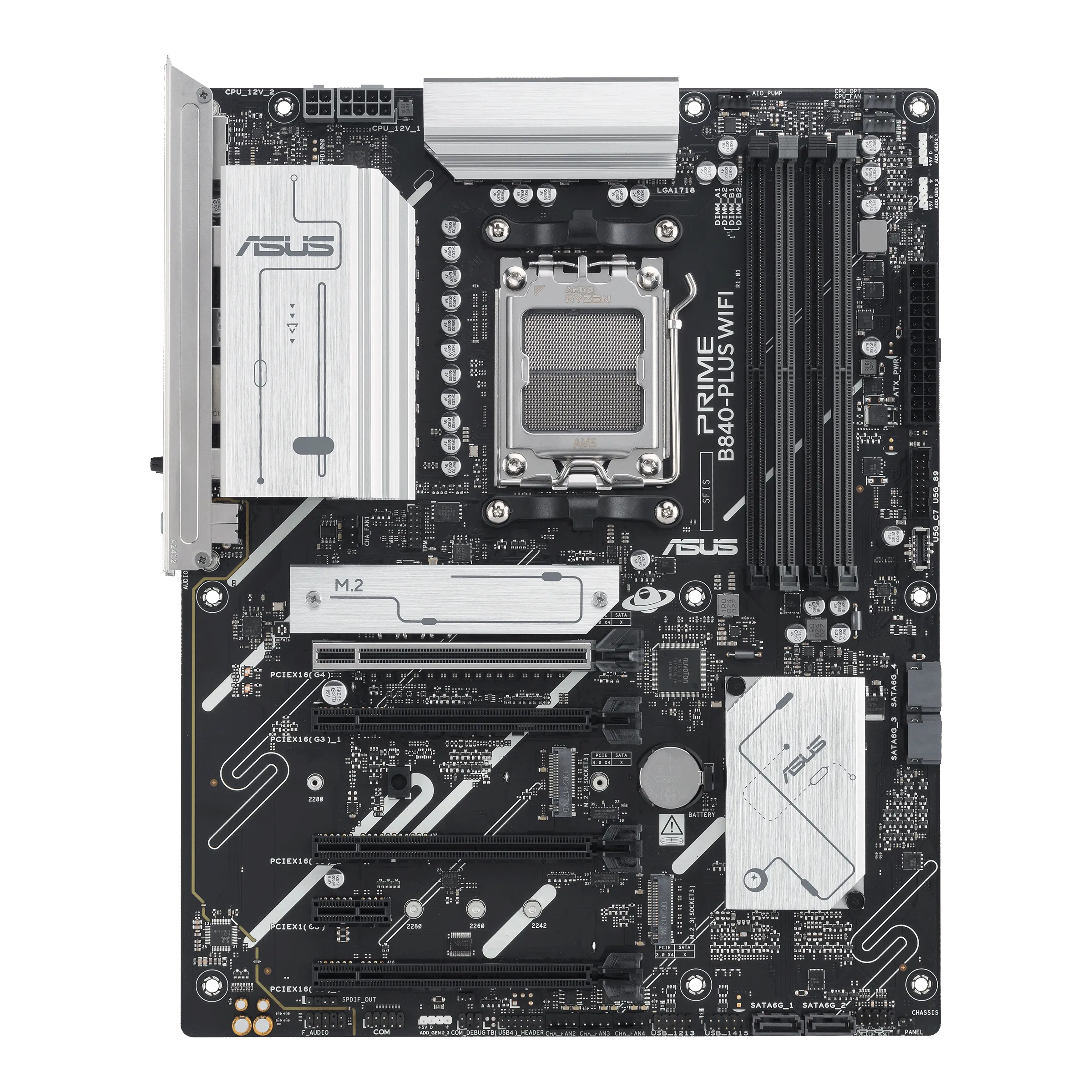 Материнская плата ASUS PRIME B840-PLUS WIFI AM5 4xDDR5 4xSATA 3xM.2 HDMI 2xDP mATX
