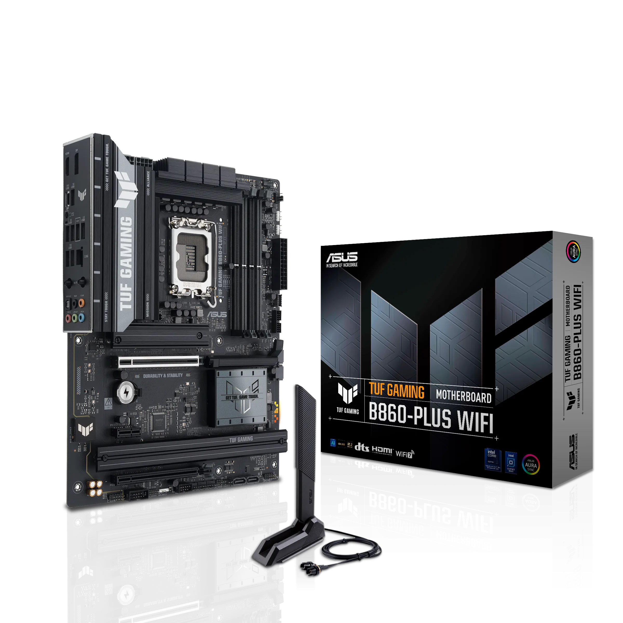 ASUS Main Board Desktop LGA1851 Intel B860 Chipset 4 x DIMM slots, max. 256GB, DDR5 1 x DisplayPort 1 x HDMI port 1 x Wi-Fi module 3 x M.2 slots 4 x SATA ATX Form Factor — фото 7