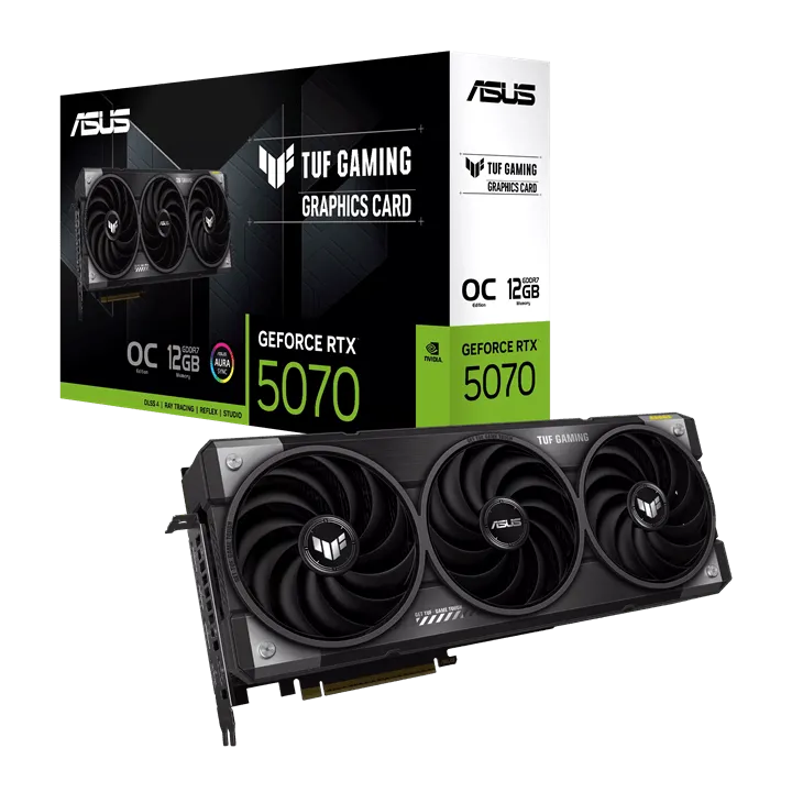 Видеокарта ASUS GeForce RTX5070 12GB TUF CAMING OC GDDR7 192bit 2HDMI 3DP TUF-RTX5070-O12G-GAMING