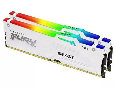 Оперативная память  32GB Kit (2x16) DDR5 6000MHz Kingston FURY Beast Whit RGB EXP KF560C36BWE2AK2-32