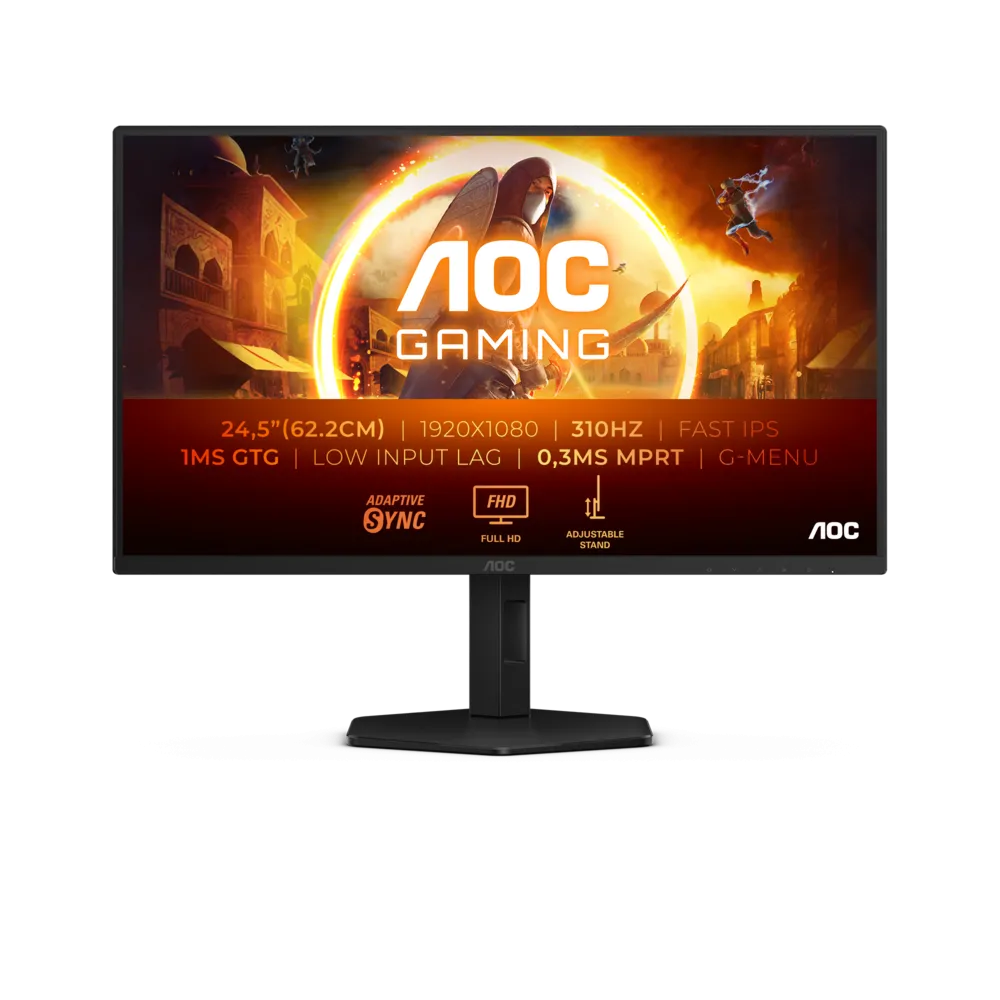 Монитор Игровой 24,5" AOC 25G4SXU/01 IPS 1920x1080 310Hz 1ms 400cdm 1000:1 2xHDMI 1xDP HAS Черный — фото 1