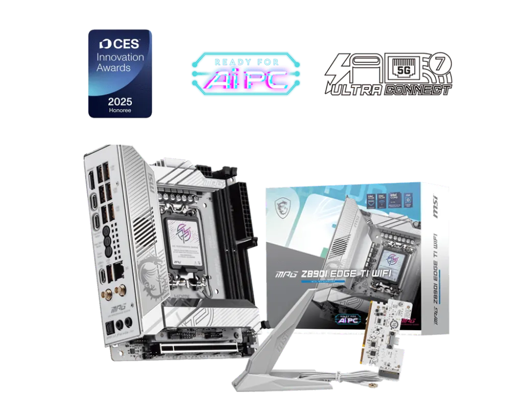 Материнская плата MSI MPG Z890I EDGE TI WIFI LGA1851 2xDDR5 2xSATA3 4xM.2 1xHDMI 2xThund Mini ITX