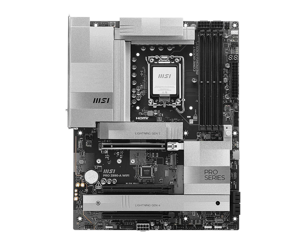 Материнская плата MSI PRO Z890-A WIFI LGA1851 4xDDR5 4xSATA3 RAID 4M.2 1xHDMI 2xType-C DP ATX