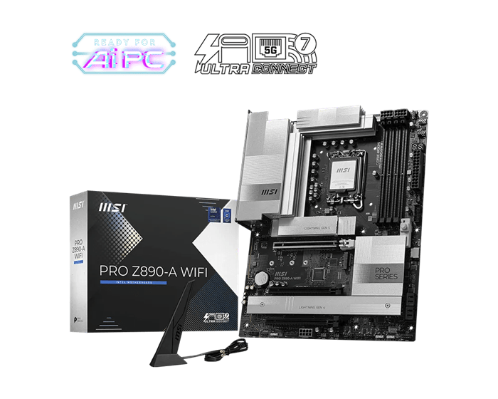 Материнская плата MSI PRO Z890-A WIFI LGA1851 4xDDR5 4xSATA3 RAID 4M.2 1xHDMI 2xType-C DP ATX