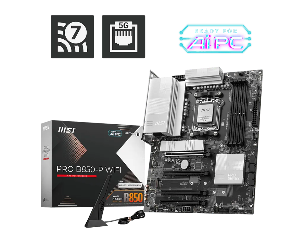 Материнская плата MSI PRO B850-P WIFI AM5 4xDDR5 4xSATA3 RAID 3xM.2 1xHDMI 2xType-C ATX