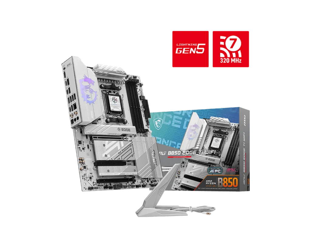 Материнская плата MSI MPG B850 EDGE TI WIFI AM5 B850 4xDDR5 4xSATA3 RAID 4xM.2 1xHDMI 3xType-C ATX