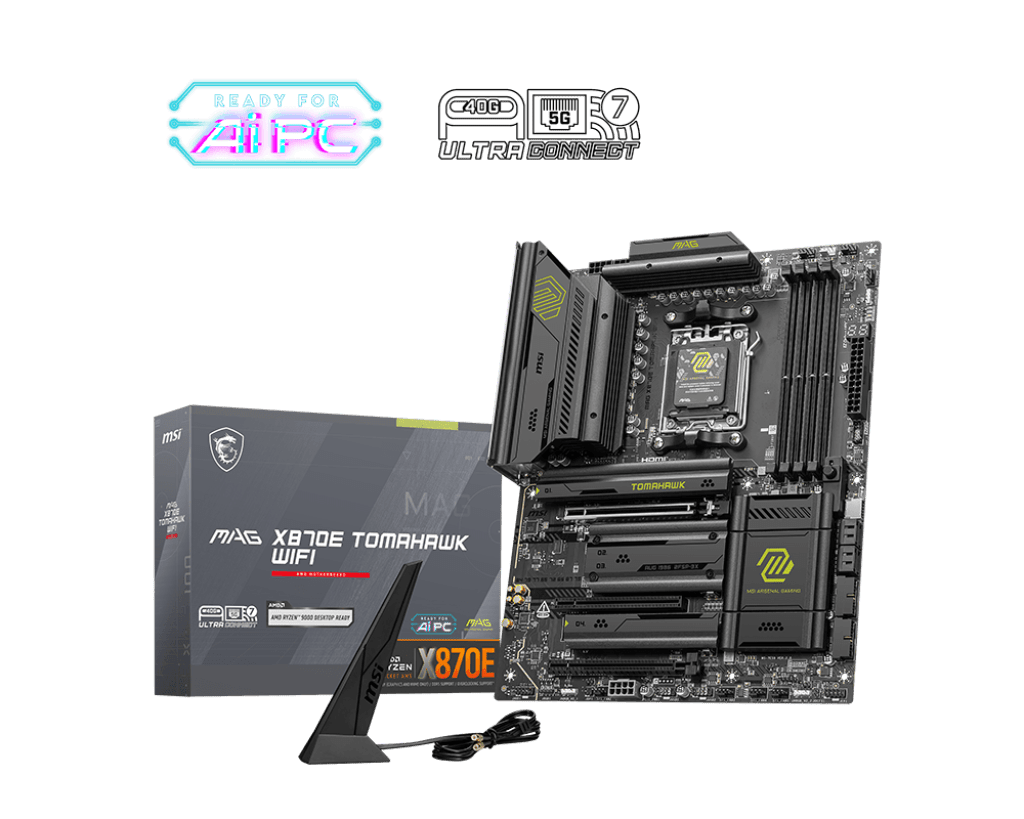 Материнская плата MSI MAG X870E TOMAHAWK WIFI AM5 4xDDR5 4xSATA3 RAID 4xM.2 HDMI 3xType-C ATX