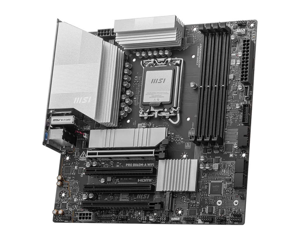 Материнская плата MSI PRO B860M-A WIFI LGA1851 4xDDR5 4xSATA3 RAID 3xM.2 HDMI 2xType-C DP mATX — фото 4
