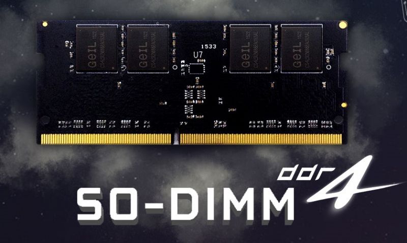 Оперативная память для ноутбука 16Gb DDR4 2400Hz GEIL PC4-19200 SO-DIMM 17-17-17-39 GS416GB2400C17S