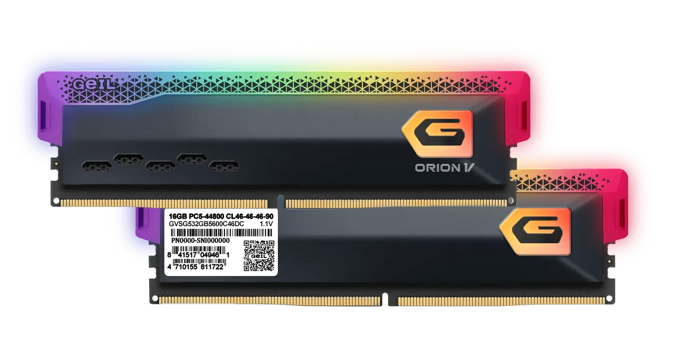 Оперативная память 64GB Kit (2x32GB) GEIL Orion V RGB 5600Mhz DDR5 CL38 GVSG564GB5600C38ADC Grey — фото 4