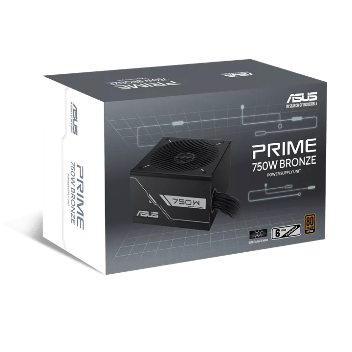 Блок питания ASUS  750W, Prime 750W Bronze, Non Modular, 80+ BRONZE, 88%, 135mm, PRIME-750B-BLACK — фото 12