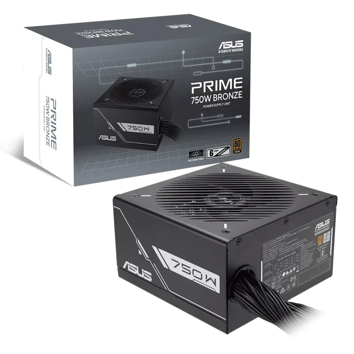 Блок питания ASUS  750W, Prime 750W Bronze, Non Modular, 80+ BRONZE, 88%, 135mm, PRIME-750B-BLACK