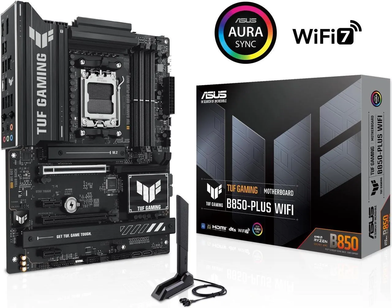 Материнская плата ASUS TUF GAMING B850-PLUS WIFI AM5 4xDDR5 4xSATA 3xM.2 HDMI DP USB-C ATX — фото 2