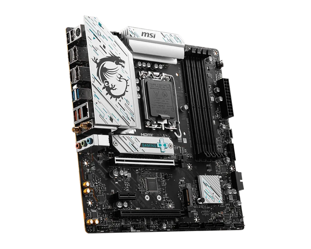 Материнская плата MSI B760M GAMING PLUS WIFI LGA1700 B760 4xDDR5 4xSATA3 RAID 2xM.2 2xHDMI 2xDP mATX — фото 3