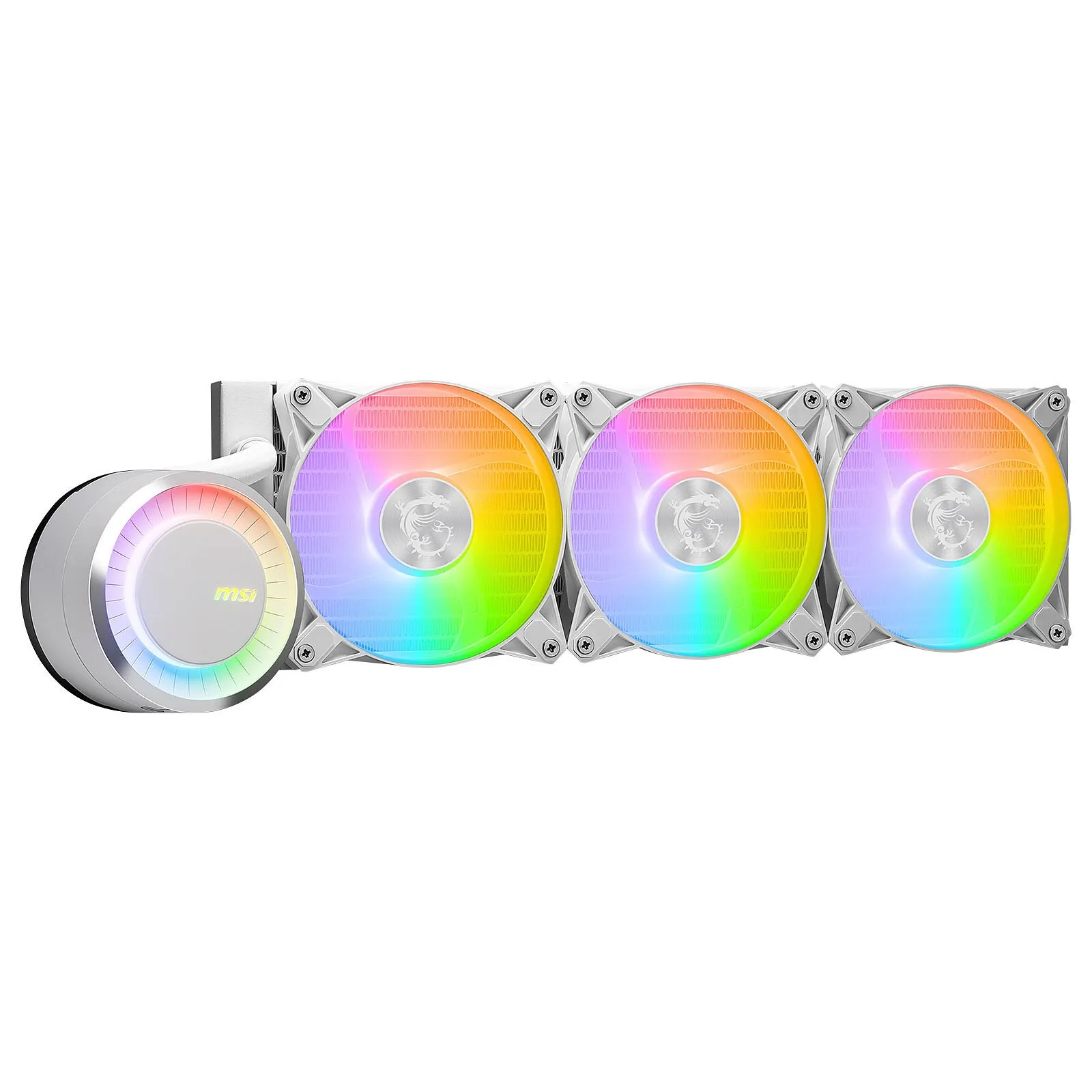 Водяное охлаждение для CPU MSI MAG CORELIQUID E360 WHITE. Socket Intel/AMD, 4pin, Fan 3x120см, ARGB — фото 2