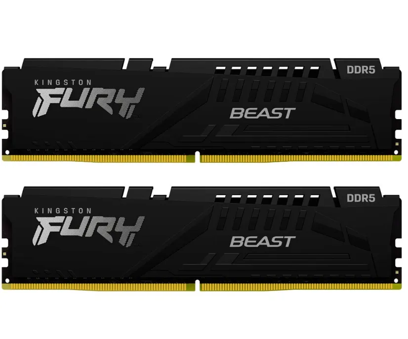 Оперативная память 32GB Kit (2x16) DDR5 6000MHz Kingston FURY Beast Black EXP CL30 KF560C30BBEK2-32