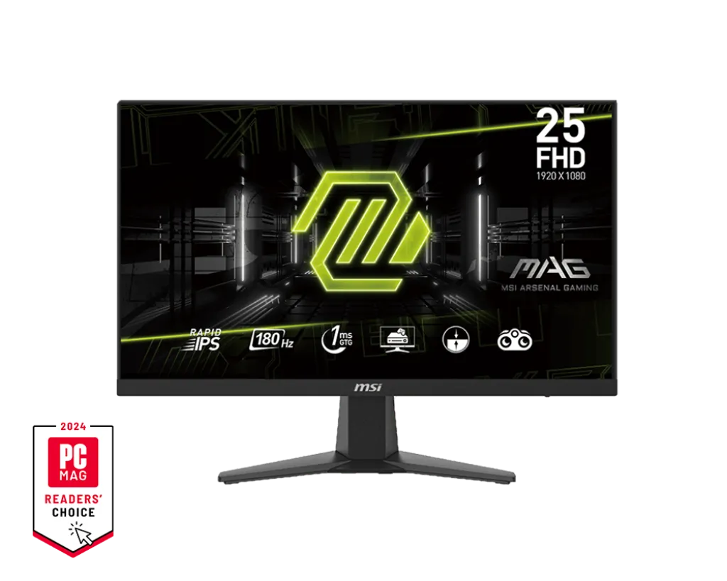 Монитор 24,5" MSI MAG 256F Rapid IPS 1920x1080 180Hz 1ms 250cd/m 1000:1 250cd/m DP 2xHDMI Черный
