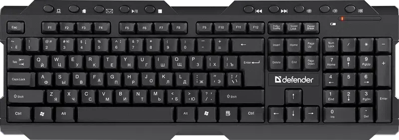 Клавиатура беспроводная Defender Element HB-195 USB (Черный), USB, ENG/RUS,стандарт — фото 1