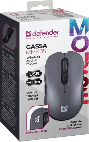 Мышь Defender Gassa MM-105 серый — фото 5