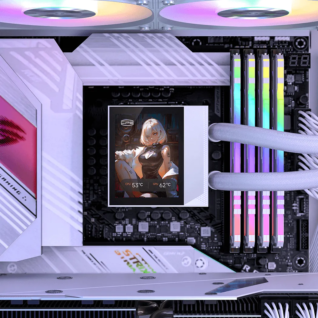 Водяное охлаждение для CPU PCCooler DC360 Pro ARGB Display WH 280W 115X/1200/1700/1851/AM4/AM5 Белый — фото 5