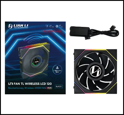 Вентилятор для корпуса Lian Li UNI FAN TL 120 LCD Reverse Blade Wireles ARGB Black 12RTLLCD1W1B — фото 2