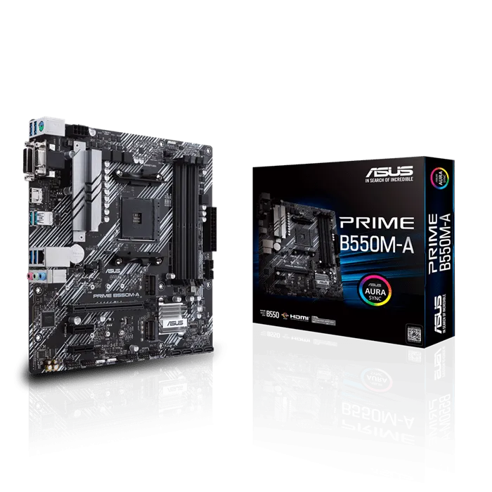 Материнская плата ASUS PRIME B550M-A AM4 4xDDR4 4xSATA3 RAID 2xM.2 DVI-D D-Sub HDMI mATX