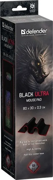 Игровой коврик для компьютерной мыши Defender Black Ultra 800х300х3мм, черный — фото 5