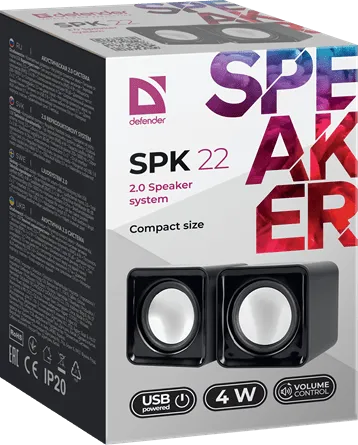 Колонки стерео Defender SPK-22 Черные USB — фото 5