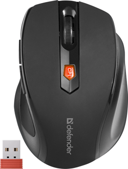 Мышь беспроводная Defender Ultra MM-315 черный,6 кнопок, 800-1600 dpi, НОВИНКА!