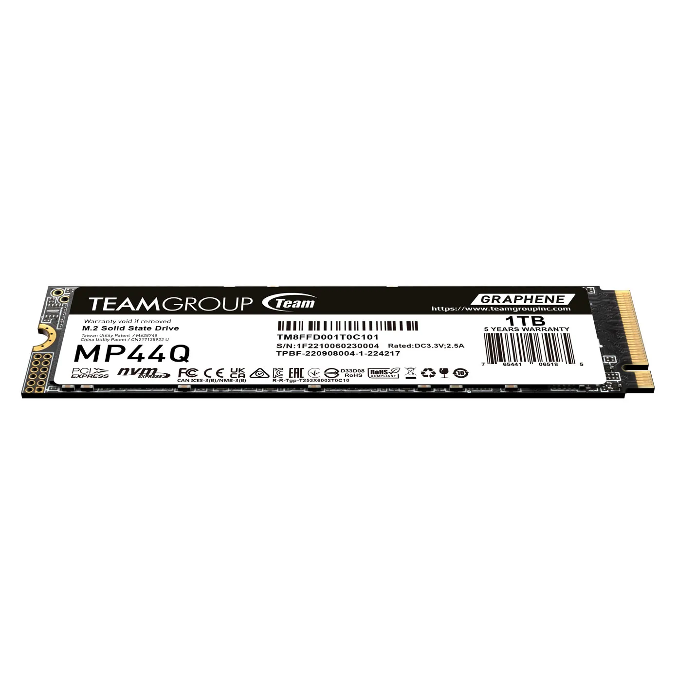 Твердотельный накопитель 1000GB SSD TeamGroup MP44Q M.2 PCIe 4.0 R7400/W6200 TM8FFD001T0C101 — фото 2