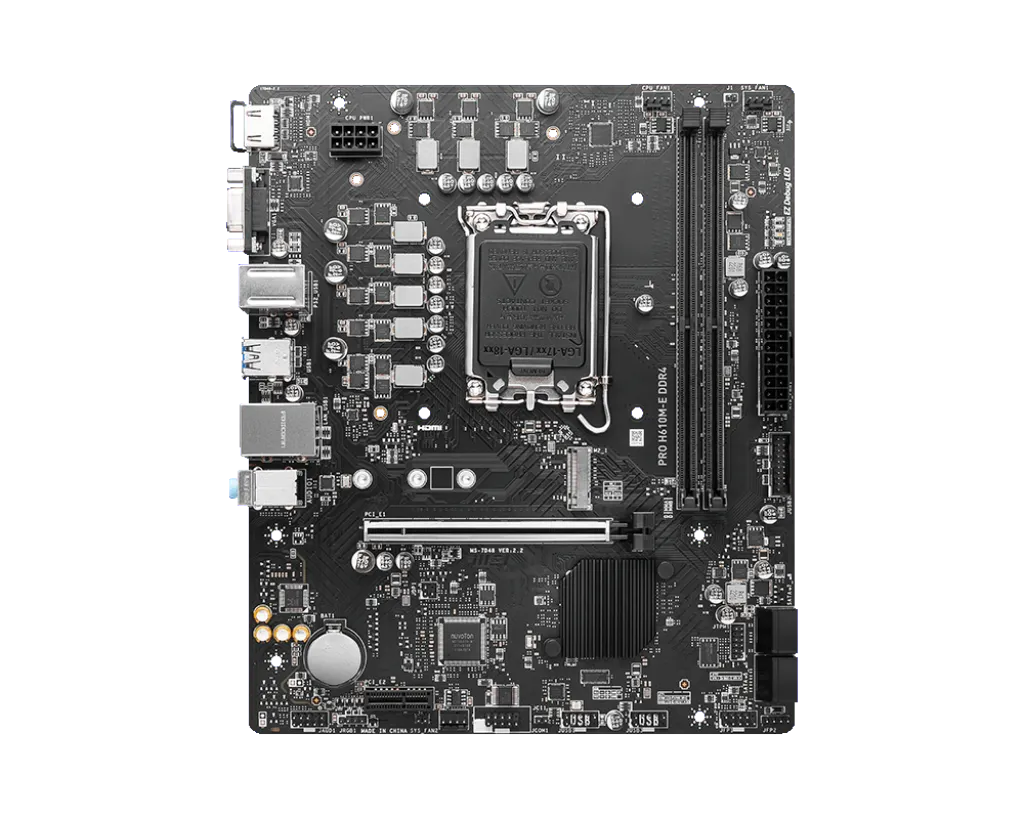 Материнская плата MSI PRO H610M-E DDR4 LGA1700 H610 2xDDR4 4xSATA3 M.2 VGA HDMI mATX — фото 2