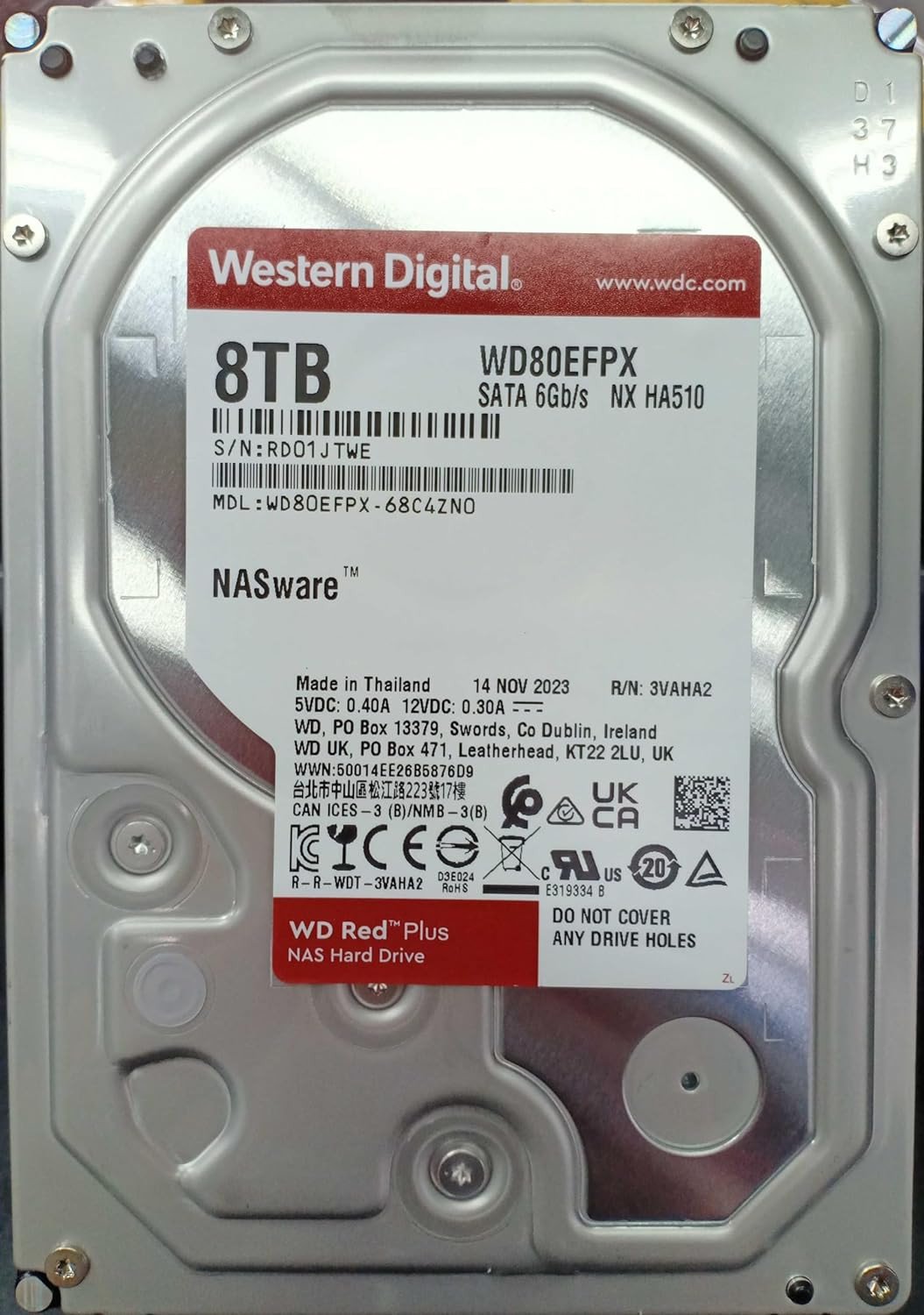 Жесткий диск для NAS систем HDD  8Tb Western Digital RED Plus SATA6Gb/s 3.5