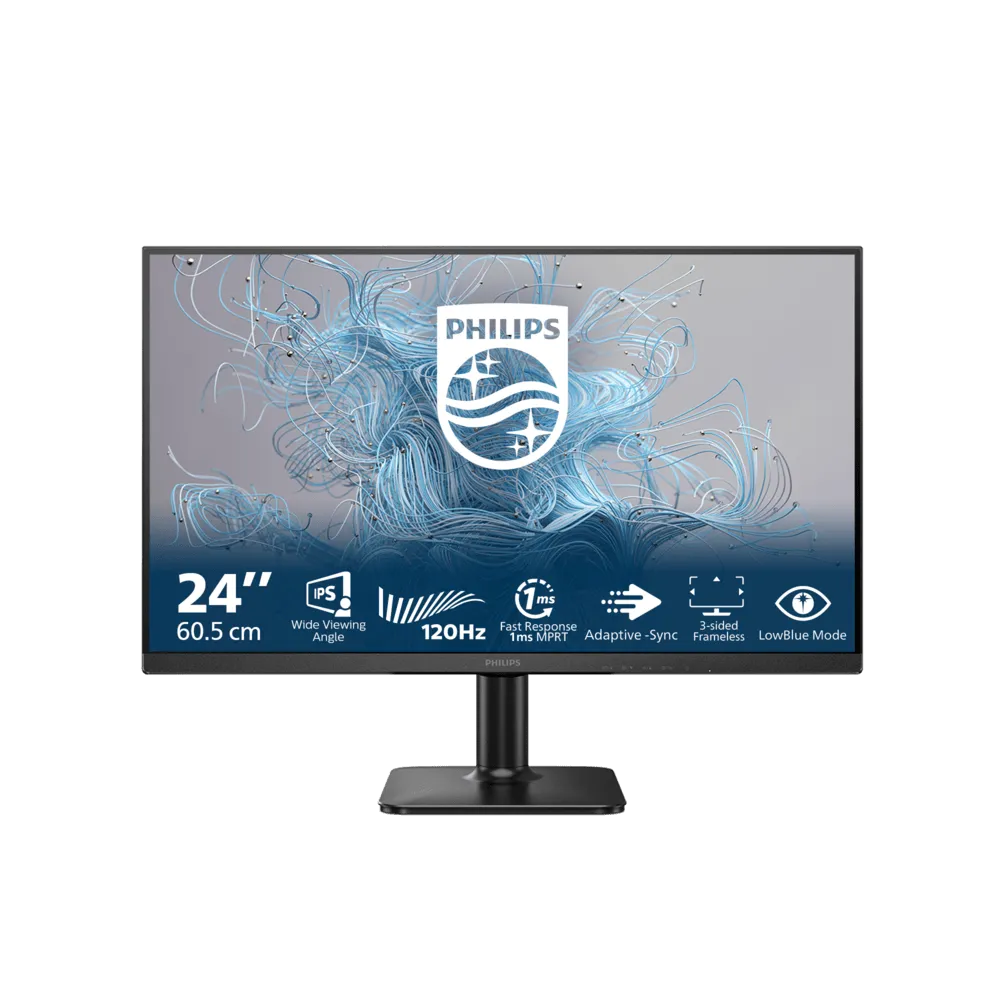 Монитор 23,8" PHILIPS 24E2N1110/01/0 IPS 1920x1080 120Hz 4мс 300кд/м 1300:1 1xHDMI 1xVGA Черный