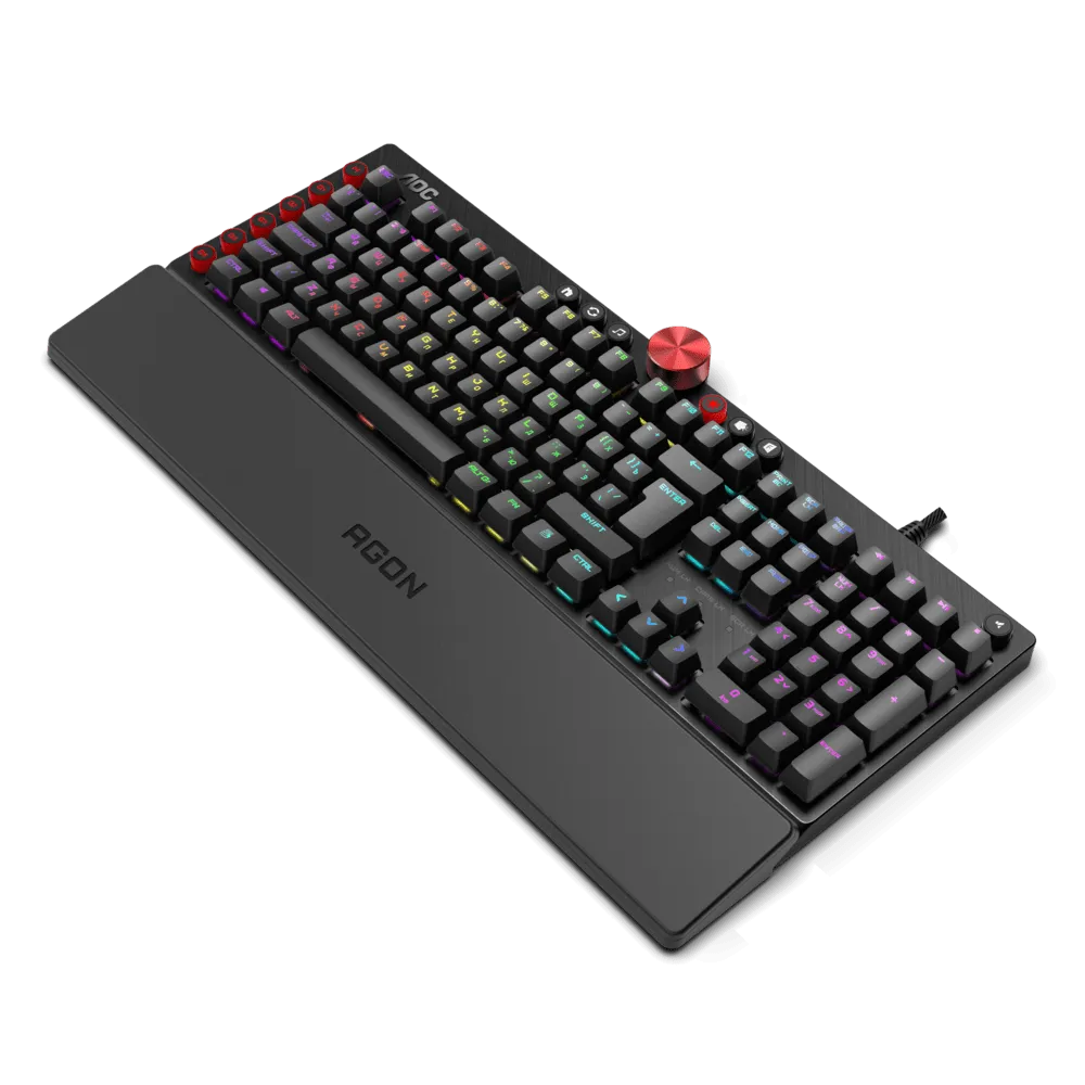 Механическая Игровая Клавиатура AOC AGK700 MX RED CHERRY RGB кабель 1,8м USB2.0 AGK700DR2R — фото 5
