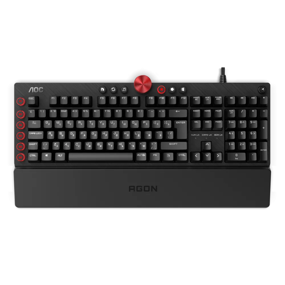 Механическая Игровая Клавиатура AOC AGK700 MX RED CHERRY RGB кабель 1,8м USB2.0 AGK700DR2R — фото 2