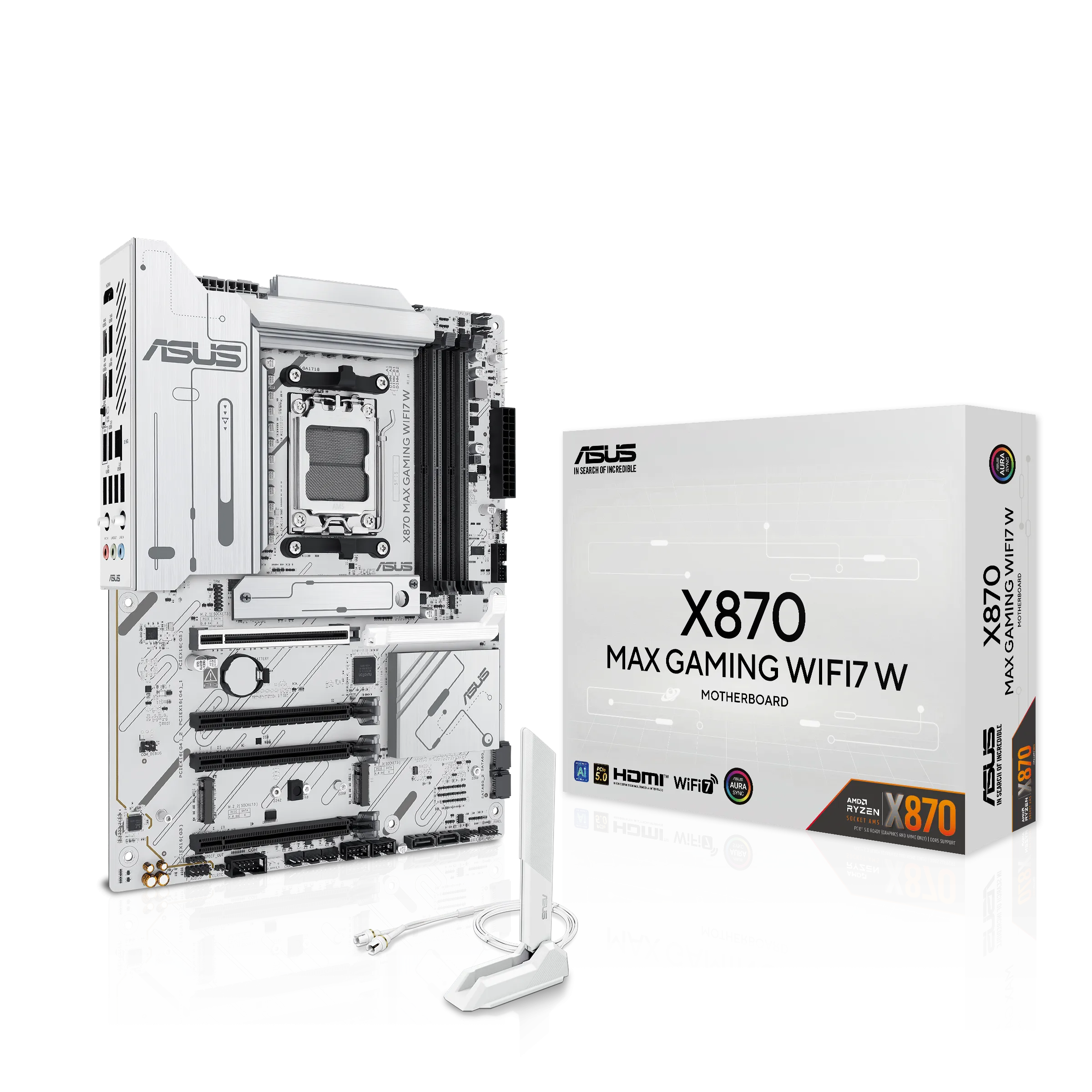 Материнская плата ASUS X870 MAX GAMING WIFI7 W AM5 4xDDR5 4xSATA3 RAID 3xM.2 HDMI 2xUSB-C ATX