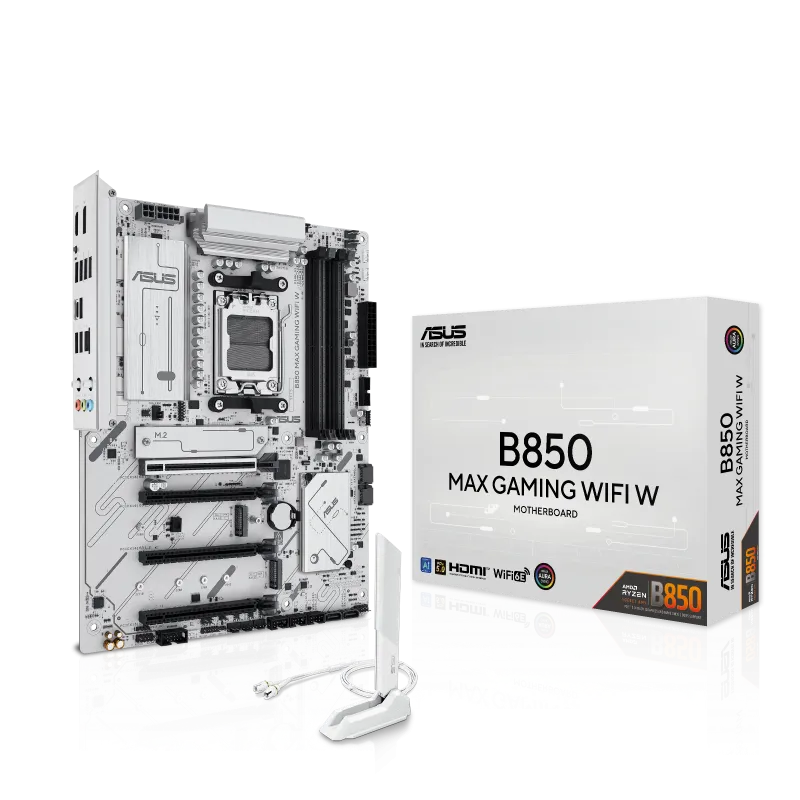 Материнская плата ASUS B850 MAX GAMING WIFI W AM5 4xDDR5 4xSATA3 RAID 3xM.2 HDMI DP USB-C ATX