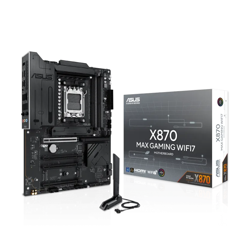 Материнская плата ASUS X870 MAX GAMING WIFI7 AM5 4xDDR5 4xSATA3 RAID 3xM.2 HDMI 2xUSB-C ATX