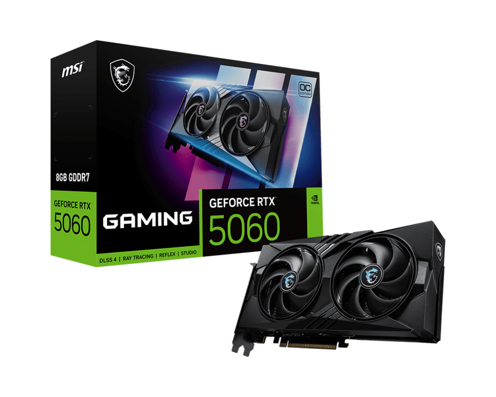 Видеокарта MSI GeForce RTX 5060 8G GAMING OC, 8G GDDR7 128bit 1xHDMI 3xDP G5060-8GC