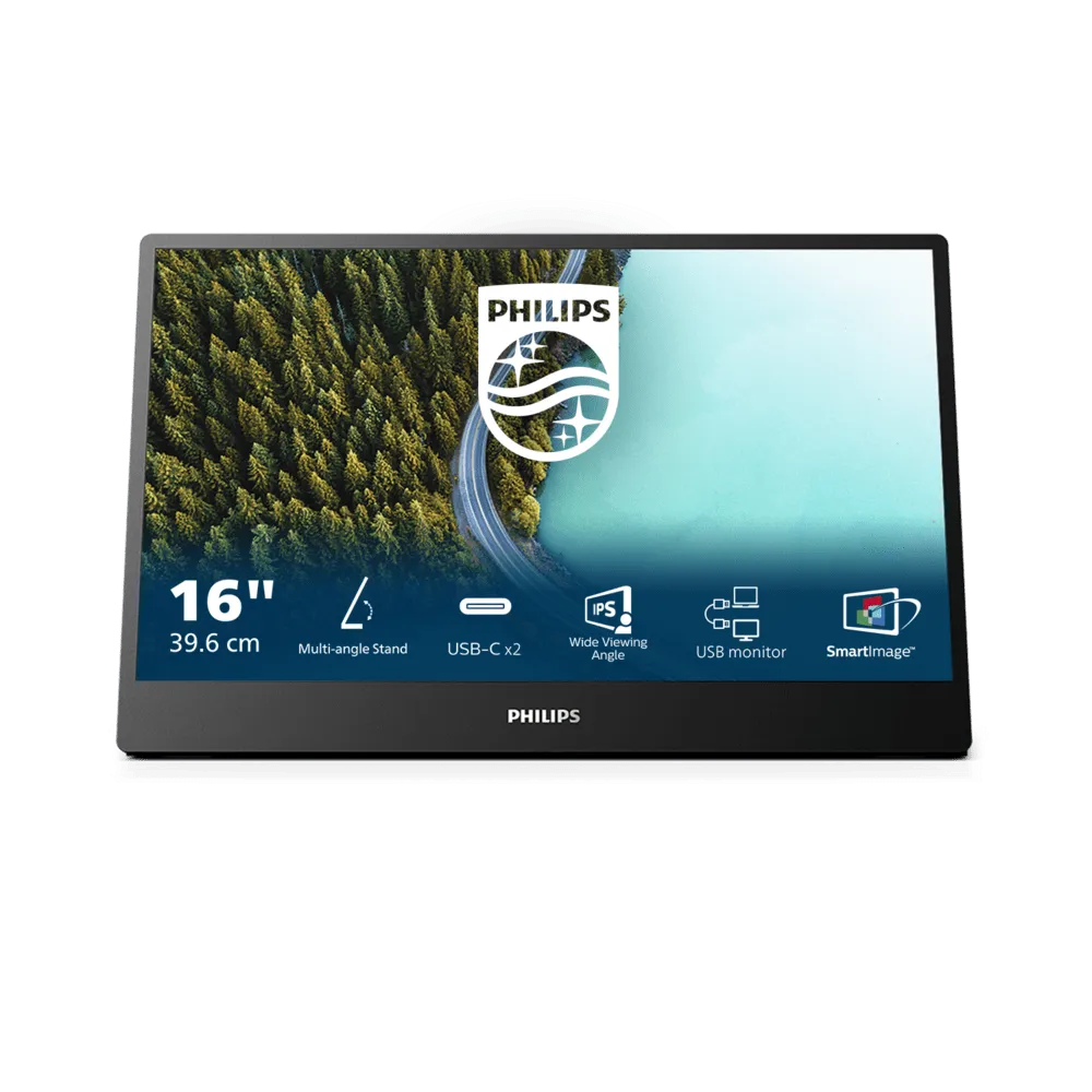 Монитор Портативный 15,6" PHILIPS 16B1P3302D/00/01 IPS 1920x1080 4мс 250кд\м USB-C DP HDCP 1.4 — фото 2