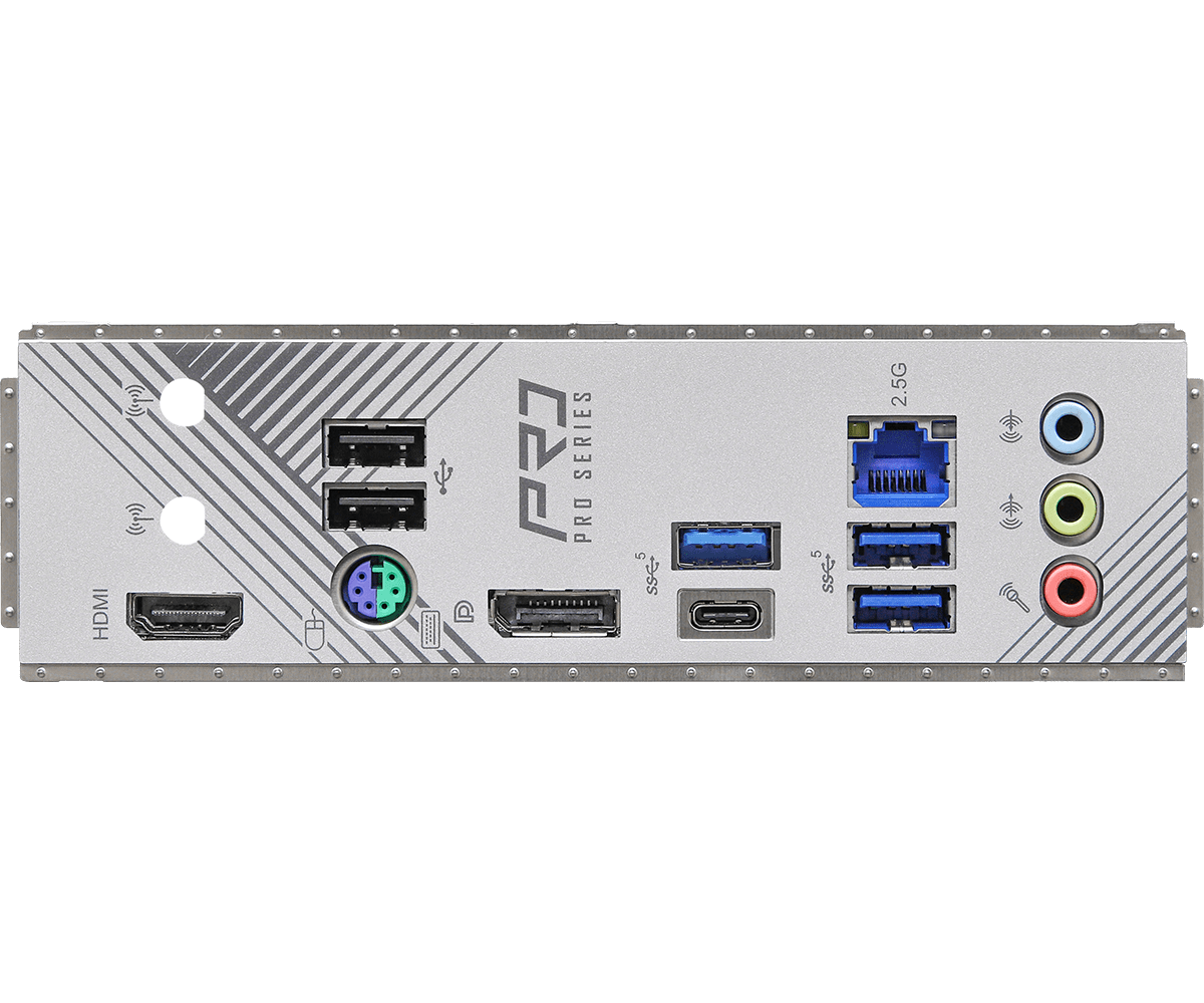 Материнская плата ASRock B760M PRO RS LGA1700 4xDDR5 4xSATA RAID 2xM.2 HDMI DP mATX