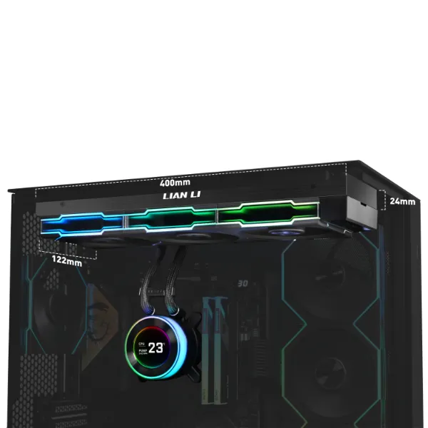 Водяное охлаждение для CPU Lian Li Hydroshift lI LCD-C 360CL 3x120mm Black G89.GHS2LCD36RB.00 — фото 3