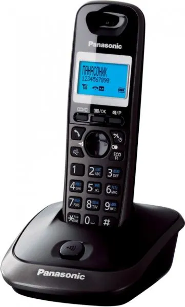 Радиотелефон PANASONIC KX-TG2521 (RUT) Спикерфон на трубке. Темно-серый металлик — фото 2