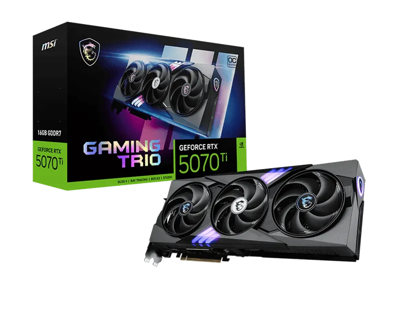Видеокарта MSI GeForce RTX 5070 Ti 16G GAMING TRIO OC, 16G GDDR7 256bit 1xHDMI 3xDP G507T-16GTC