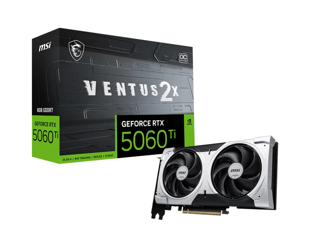 Видеокарта MSI GeForce RTX 5060 Ti 16G VENTUS 2X PLUS, 16Gb GDDR7 128-bit 1xHDMI 3xDP G506T-16V2P
