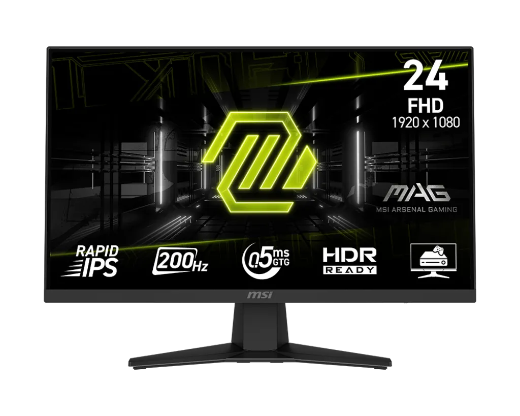 Монитор 23,8" MSI MAG 244F Rapid IPS 1920x1080 200Hz 0.5ms 300cd/m 1000:1 HDR DP HDMI Черный