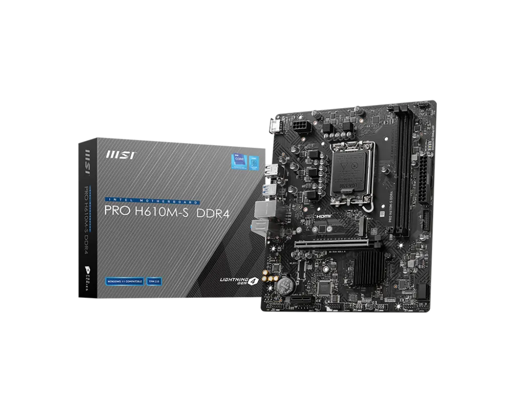 Материнская плата MSI PRO H610M-S DDR4 LGA1700 H610 2xDDR4 2xSATA 1xM.2 1xHDMI mATX
