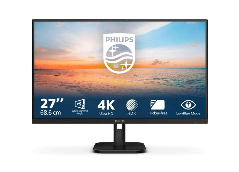 Монитор 27" PHILIPS 27E1N1800A/00/01 IPS 3840x2160 60Hz 4мс 350кд/м 1000:1 2xHDMI 1xDP Черный