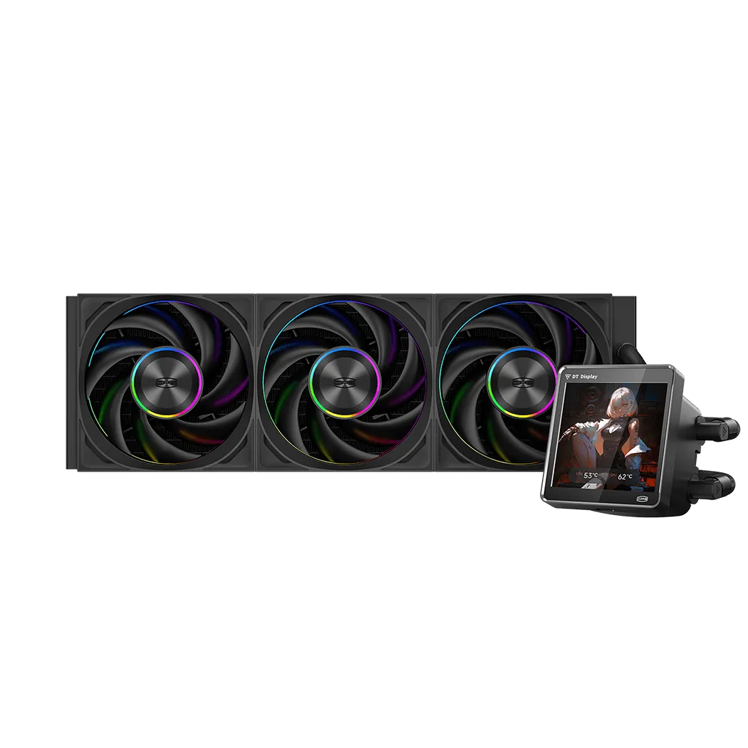 Водяное охлаждение для CPU PCCooler DT360 ARGB Display BK 115X/1200/1700/1851/AM4/AM5 Черный — фото 2