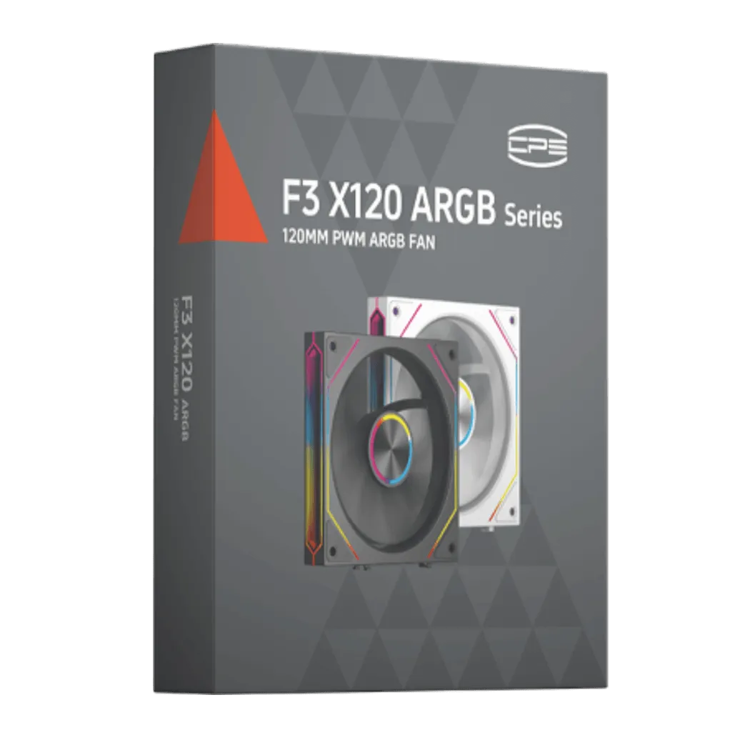 Вентилятор для корпуса PCCooler F3 X120 ARGB BK 1x(120x120x25mm) 800-1800 RPM 54CFM Black — фото 5
